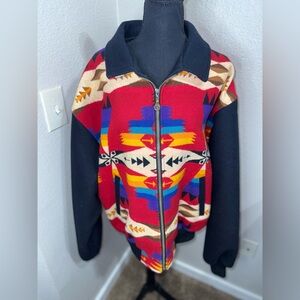 Pendleton Vintage High Grade Aztec/Western Tribal Wear wool Mens Bomber‎ jacket